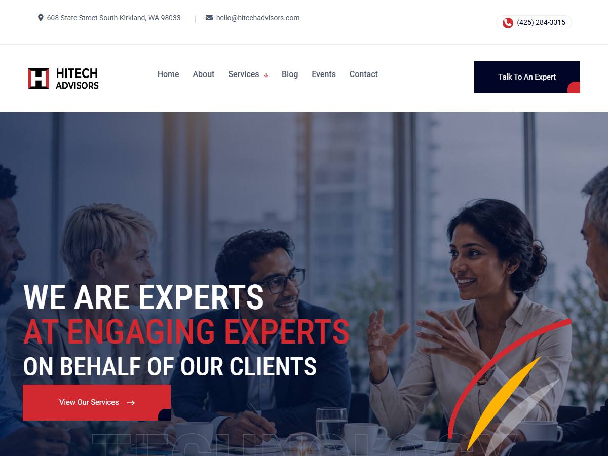 The Hitech Advisors homepage